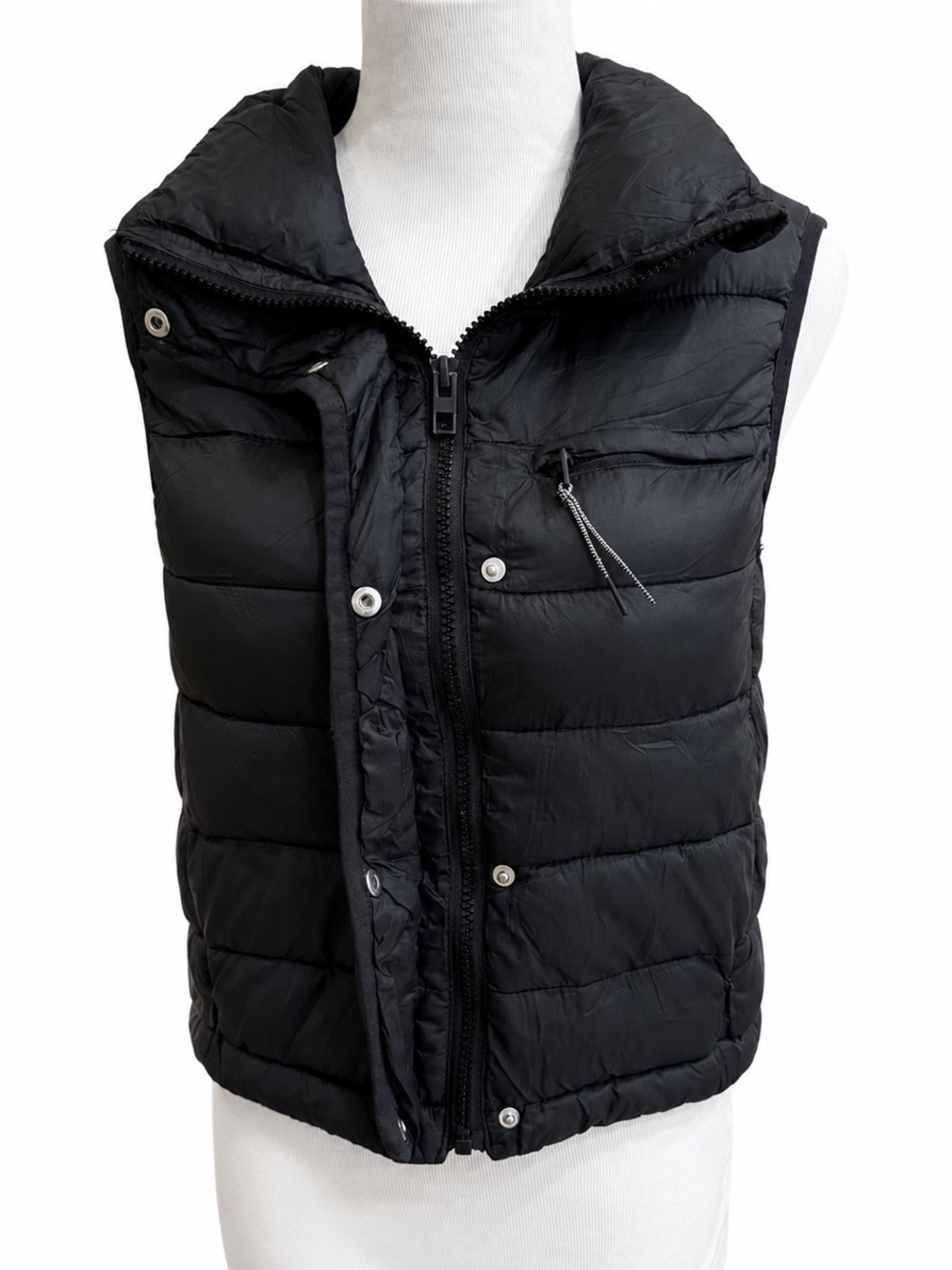 Zara Black Quilted Puffer Vest - Men's Sleeveless Jacket